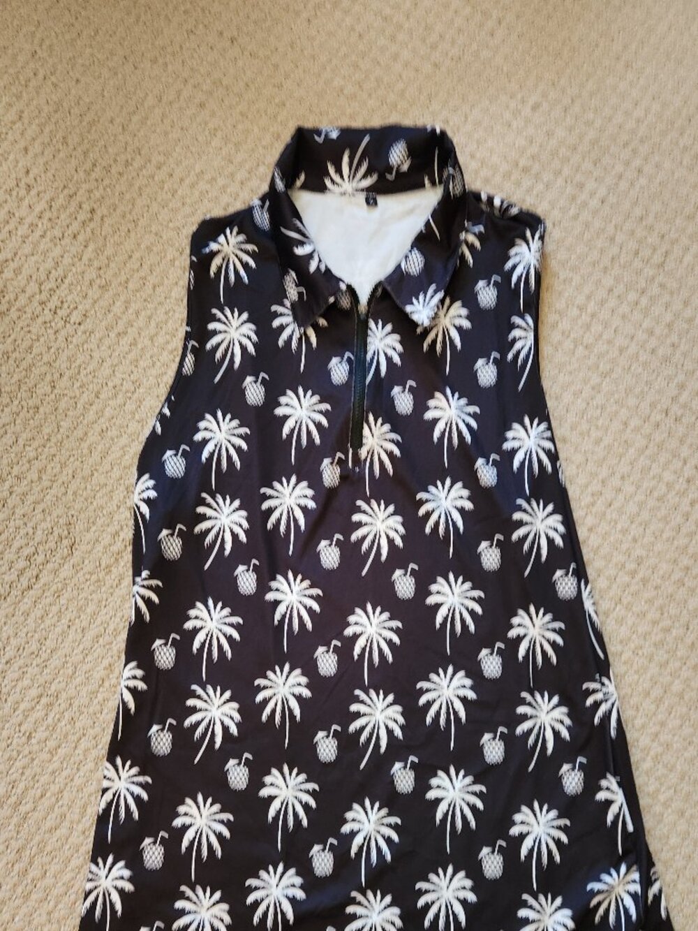 Golf shirt palm tree print women